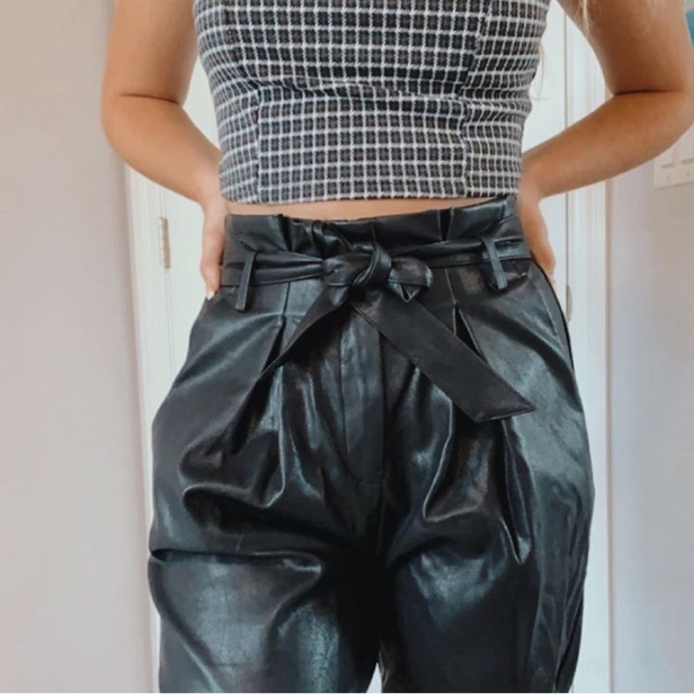 faux leather paper bag pants!